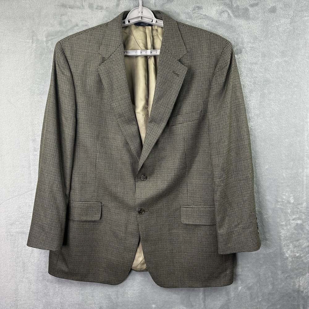 Brooks Brothers Sport Coat Blazer 44R Mens Brown Houndstooth